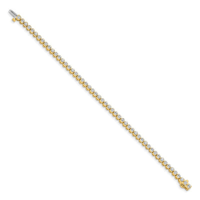 14K Complete 3.06 Carat Round Diamond 2-Prong Tennis Bracelet