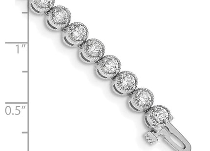 14k White Gold Complete 5 carat Round Diamond 2-prong Tennis Bracelet (Style X2901WAA)