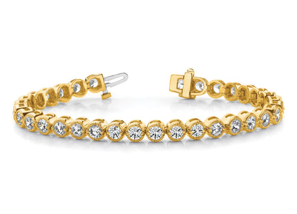 14k Complete 5 carat Round A Diamond 2-prong Tennis Bracelet