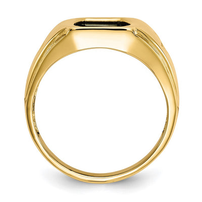 14K Men's Onyx and . Diamond Cross Ring