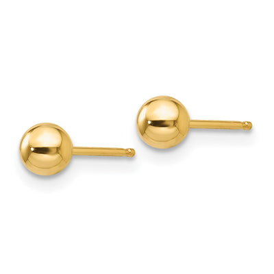 14K Polished Ball Post Earrings, 4 x 4mm
