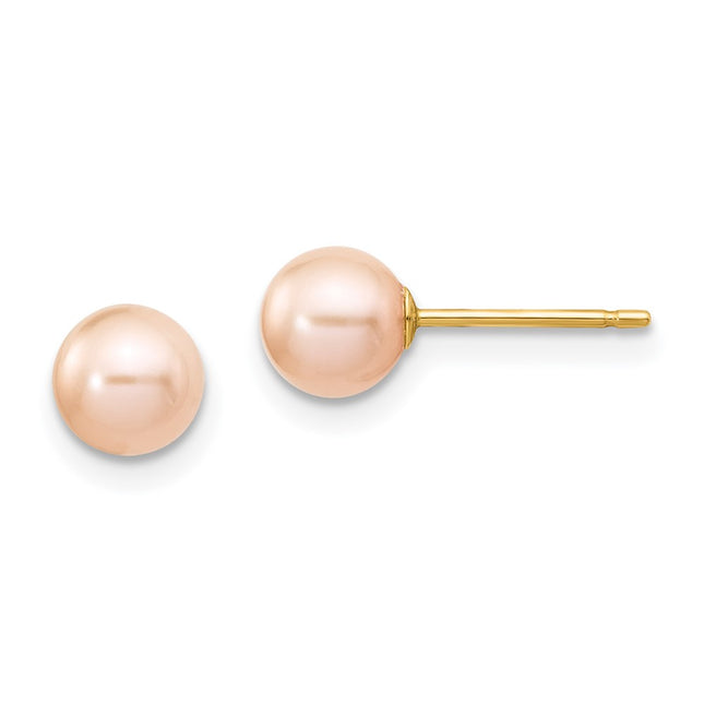 14k Yellow Gold Earrings Style X50PPI - Classique Jewelry Inc.