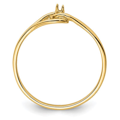 14K Polished .. Diamond Fancy Ring Mounting
