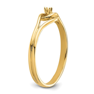 14K Polished .. Diamond Fancy Ring Mounting