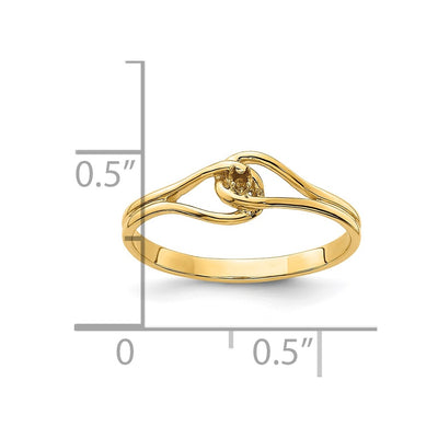 14K Polished .. Diamond Fancy Ring Mounting