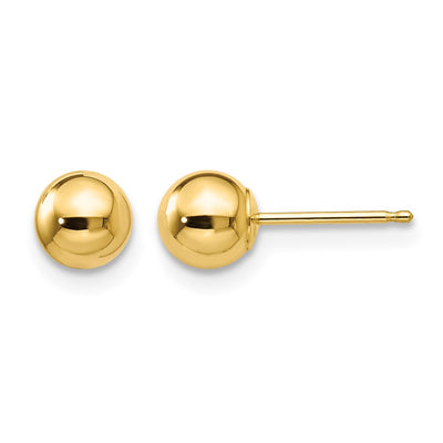 14K Polished Ball Post Earrings, 5 x 5mm