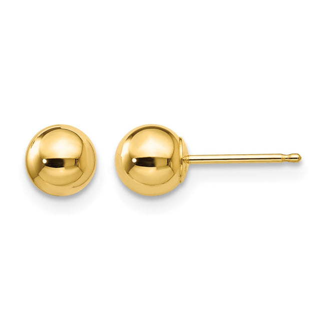 14k Polished Ball Post Earrings, 5 x 5mm