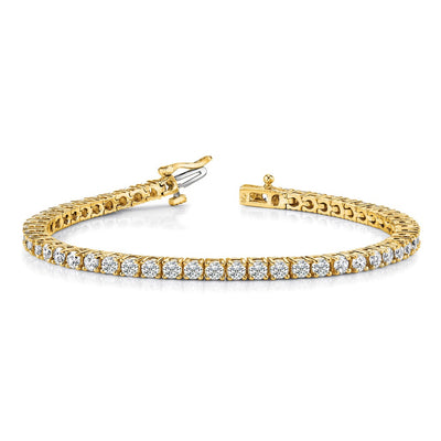 14K Complete 1.84 Carat Round Diamond 4-Prong Tennis Bracelet