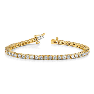 14K Complete 1.84 Carat Round Diamond 4-Prong Tennis Bracelet