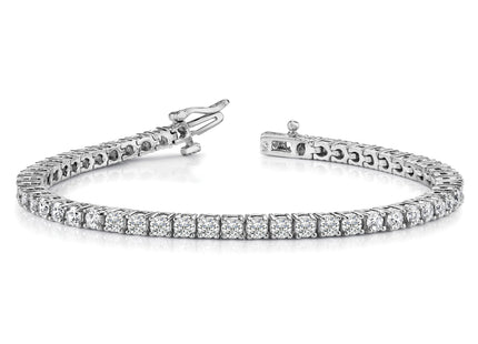 14k White Gold Complete 1.84 carat Round AA Diamond 4-prong Tennis Bracelet
