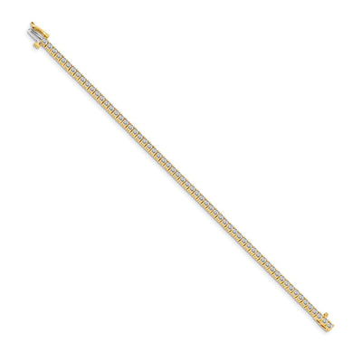 14K Complete 3.05 Carat Round Diamond 4-Prong Tennis Bracelet