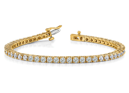 14k Complete 3.92 carat Round AA Diamond 4-prong Tennis Bracelet