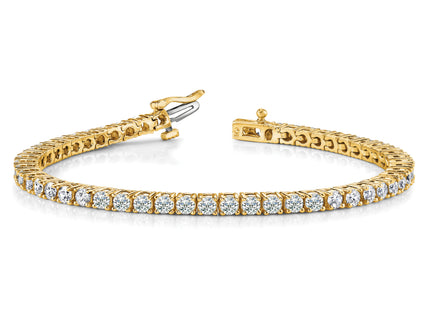 14k Complete 4.92 Carat Round Diamond 4-Prong Tennis Bracelet