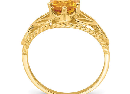 14K 8x6mm Oval Citrine Filigree Ring, view 3