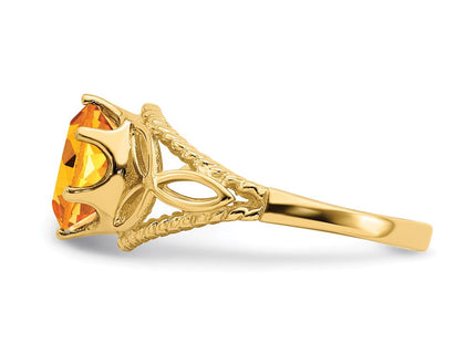 14K 8x6mm Oval Citrine Filigree Ring, view 2