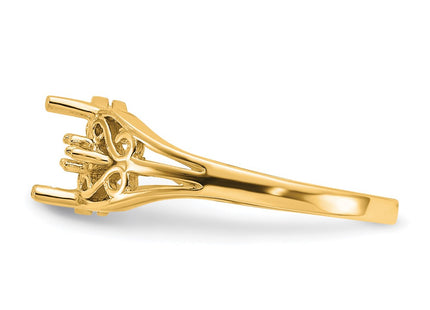 14K gold diamond oval ring, another view