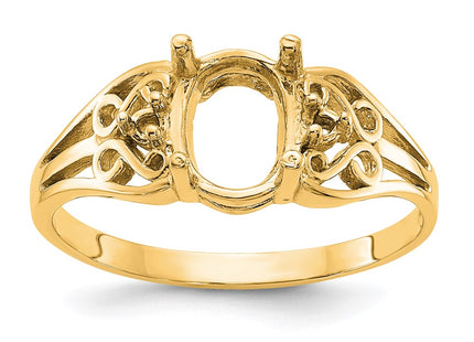 14K gold diamond oval ring