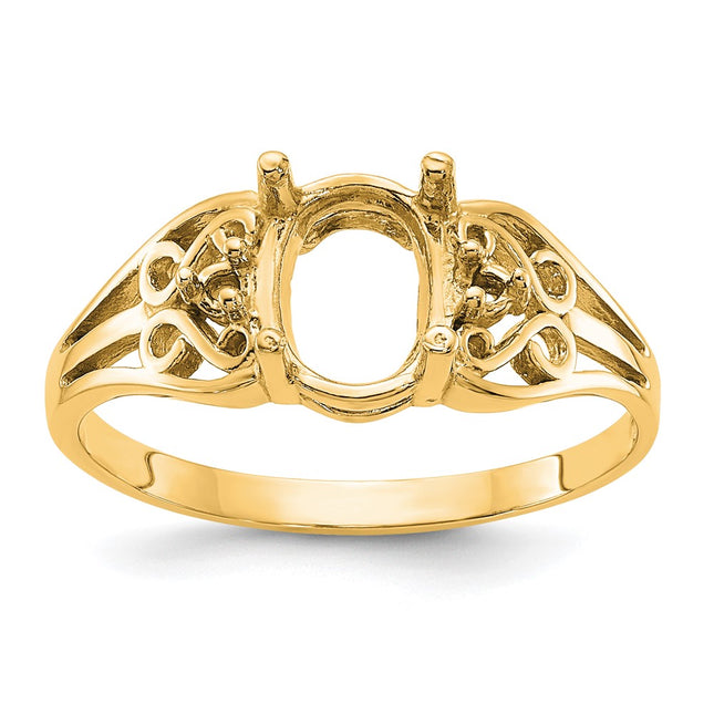 14K gold diamond oval ring