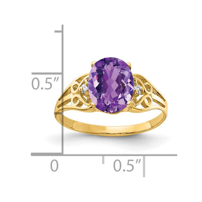 14K Amethyst Diamond ring