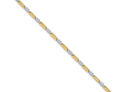 14k Two-tone Bracelets Style X638AAA - Classique Jewelry Inc.