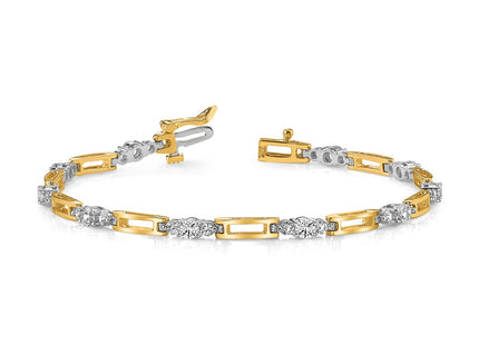 14k Two-tone Bracelets Style X638AAA - Classique Jewelry Inc.