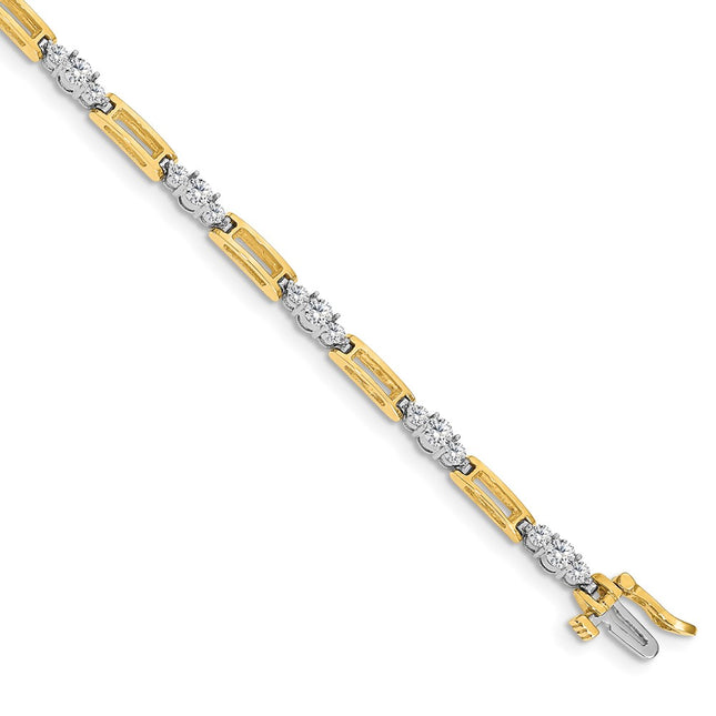 14k Two-tone Bracelets Style X638AAA - Classique Jewelry Inc.