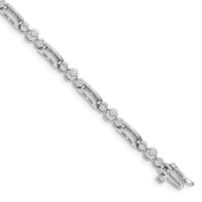 14k White Gold Bracelets Style X639WAAA - Classique Jewelry Inc.