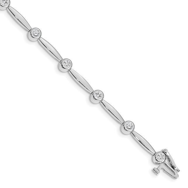 14k White Gold Bracelets Style X646WVS - Classique Jewelry Inc.