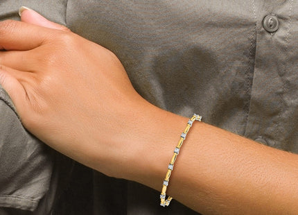 14k Two-tone Bracelets Style X654AAA - Classique Jewelry Inc.