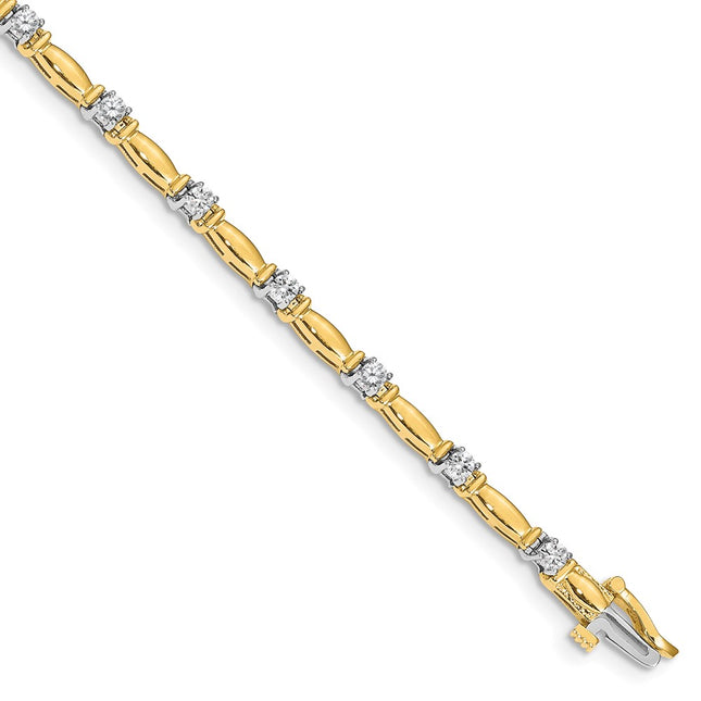 14k Two-tone Bracelets Style X654A - Classique Jewelry Inc.