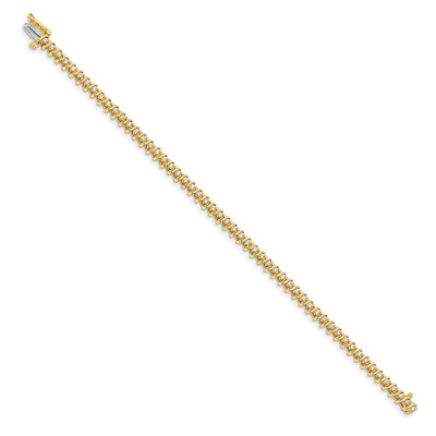 14K Complete 7/8 carat Round VS Diamond 2-prong S-link Tennis Bracelet
