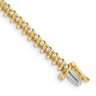 14k Complete 7/8 carat Round AA Diamond 2-prong S-link Tennis Bracelet
