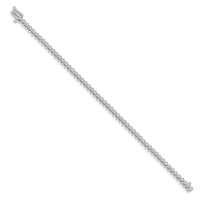14K White Gold Complete 7/8 carat Round A Diamond 2-prong S-link Tennis Bracelet