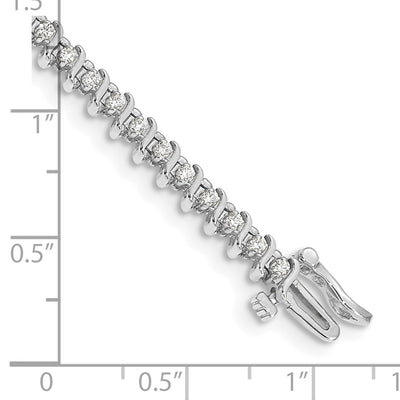 14K White Gold Complete 7/8 carat Round AAA Diamond 2-prong S-link Tennis Bracelet