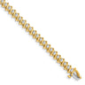 14k Complete 3.08 carat Round AAA Diamond 2-prong S-link Tennis Bracelet