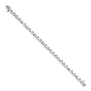 14k White Gold Complete 2 carat Round Diamond 4-prong X-design Tennis Bracelet (Style X721WAA)