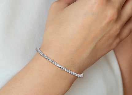 14k White Gold 1.25 Carat Round Diamond 4-Prong Tennis Bracelet