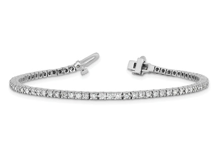 14k White Gold 1.25 Carat Round Diamond 4-Prong Tennis Bracelet
