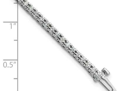 14k White Gold 1.25 Carat Round Diamond 4-Prong Tennis Bracelet