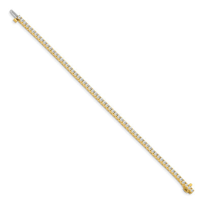 14K Complete 2.17 carat Round A Diamond 4-prong Tennis Bracelet