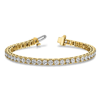 14K Complete 2.17 carat Round A Diamond 4-prong Tennis Bracelet