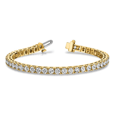 14K Complete 2.17 carat Round AA Diamond 4-prong Tennis Bracelet