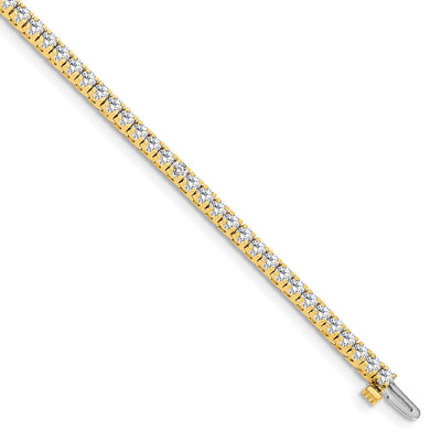 14K Complete 2.17 carat Round A Diamond 4-prong Tennis Bracelet