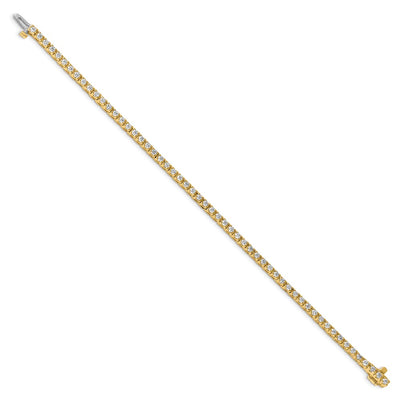 14K Complete 2.18 Carat Round Diamond 4-Prong Tennis Bracelet