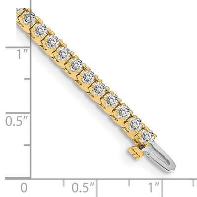 14K Complete 2.18 Carat Round Diamond 4-Prong Tennis Bracelet