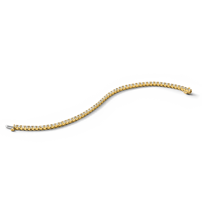 14K Complete 2.18 carat Round AA Diamond 4-prong Tennis Bracelet