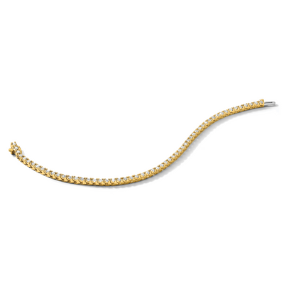 14K Complete 2.18 carat Round AA Diamond 4-prong Tennis Bracelet