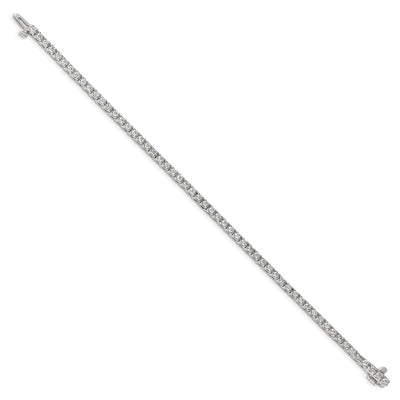 14K White Gold Complete 2.18 carat Round AA Diamond 4-prong Tennis Bracelet