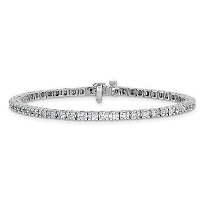 14K White Gold Complete 2.18 carat Round A Diamond 4-prong Tennis Bracelet