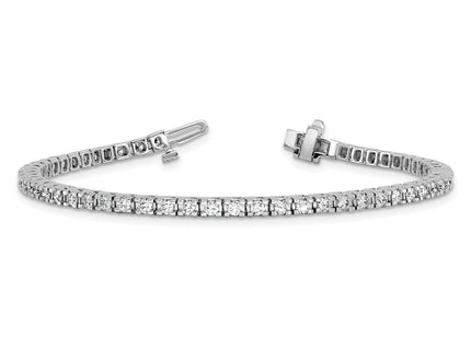 14k White Gold Complete 2.18 carat Round VS Diamond 4-prong Tennis Bracelet